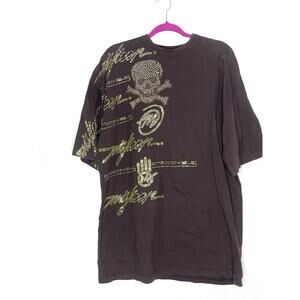 Miskeen Originals Shirt Mens XL Black Graphic Skull Street Art Tee